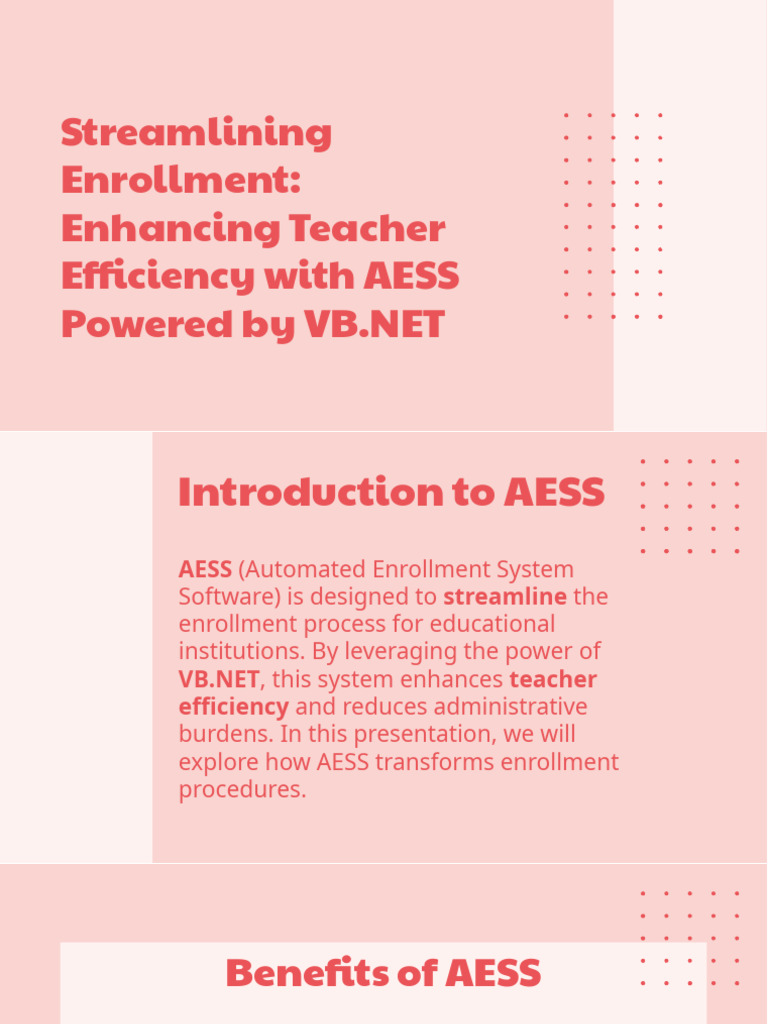 AESS: Streamlining Enrollment Efficiency | PDF