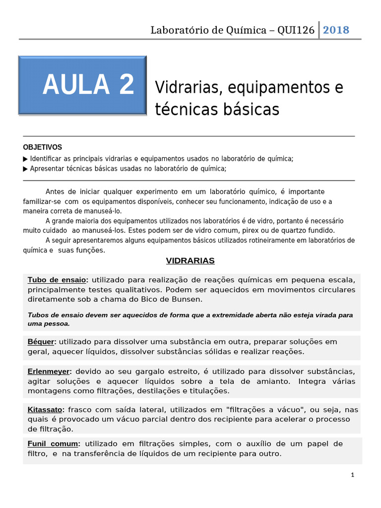 Equipamentos e Vidrarias de Química | PDF | Filtragem | Combustão