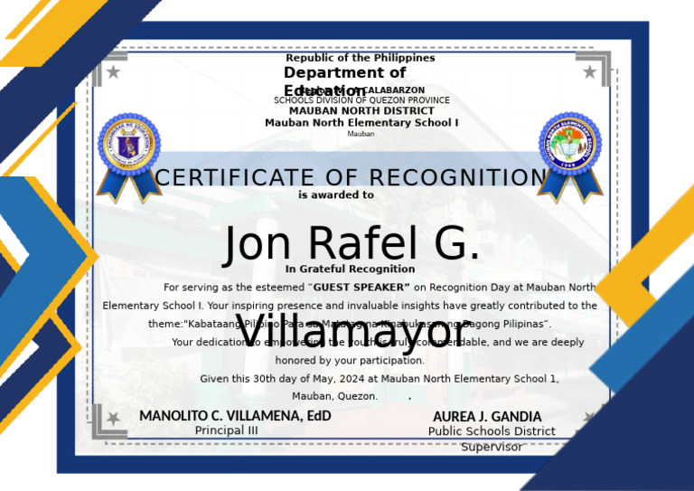 Certificate of Recognition | PDF