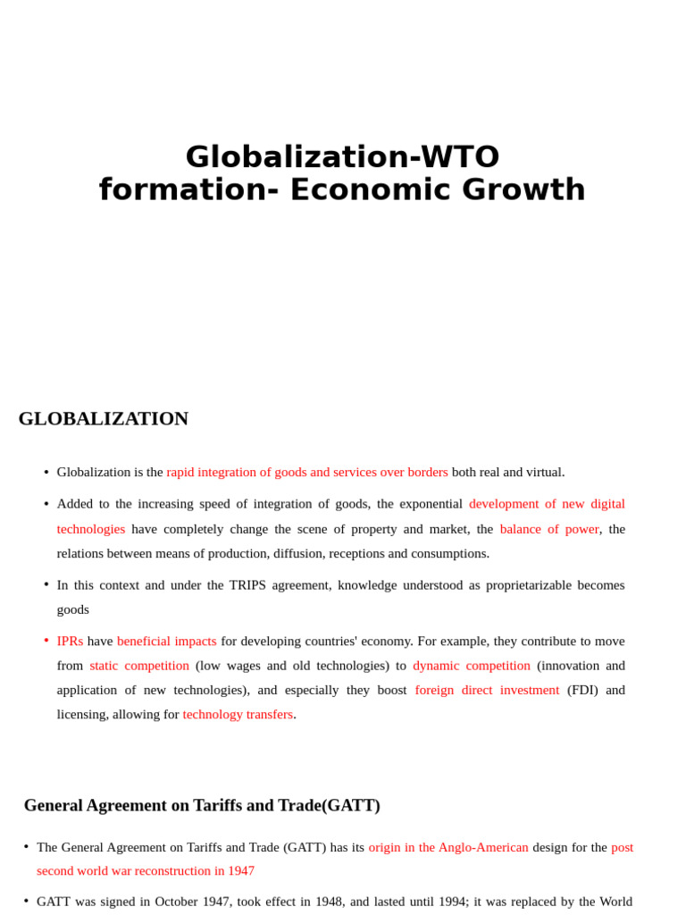 Globalization and WTO Impact on Economy | PDF | World Trade ...