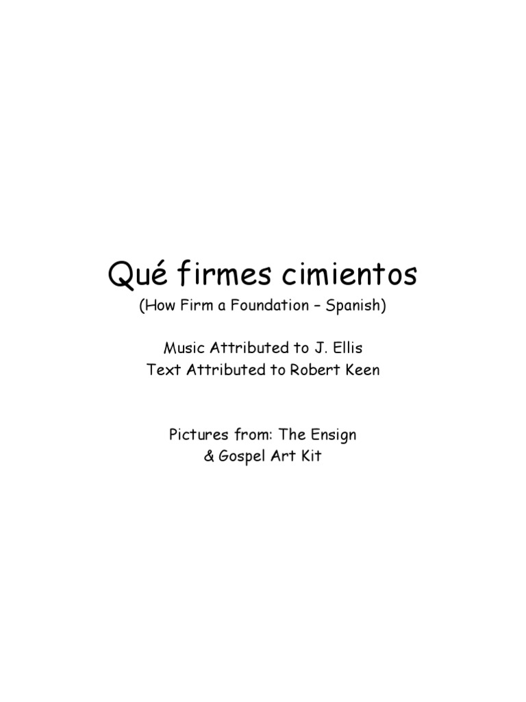 How Firm A Foundation (Spanish) PDF