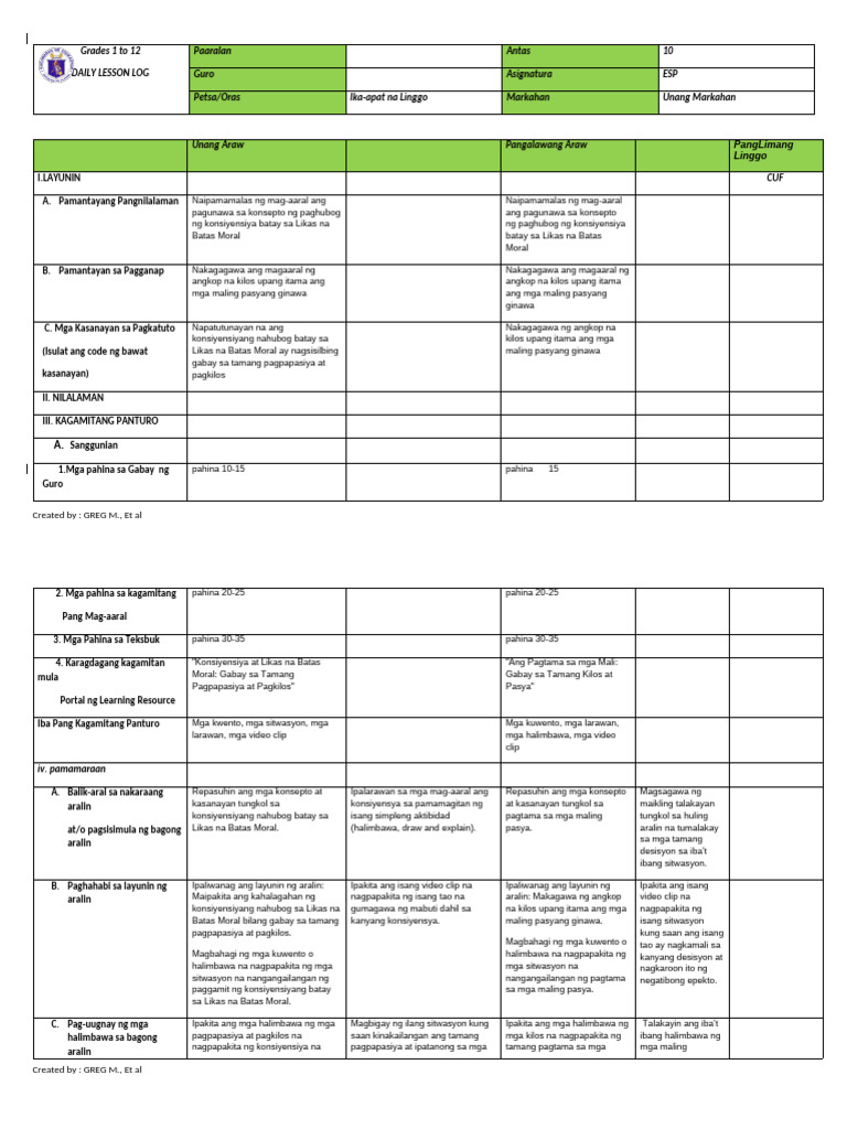 DLL Esp10 WK4 | PDF