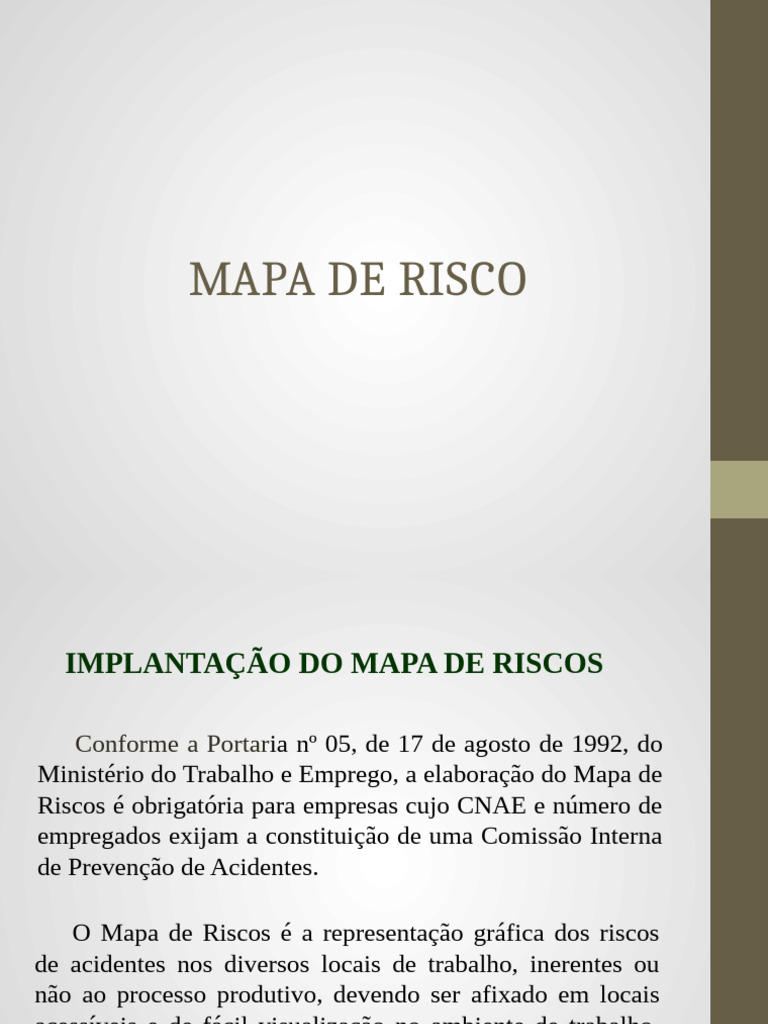 Mapa de Riscos: Segurança no Trabalho | PDF | Radiação | Queimadura