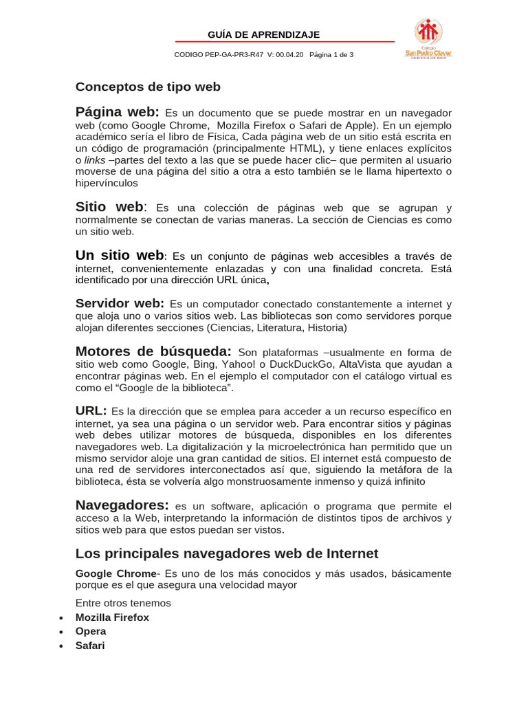 Conceptos Clave de Páginas Web | PDF | Red mundial | Internet y web