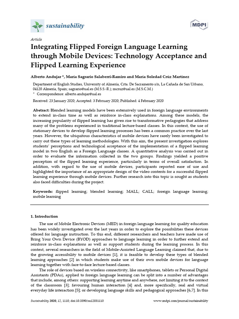 Mobile Flipped Learning in Language Education | PDF | Learning | Statistics