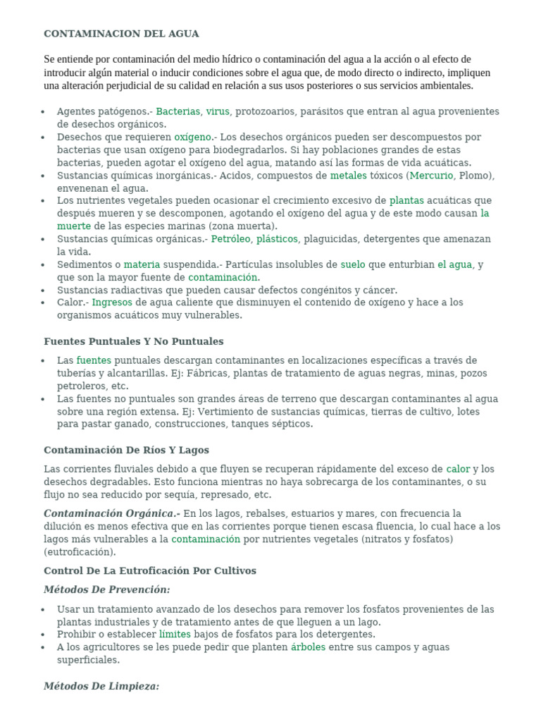 Contaminación del Agua: Causas y Soluciones | PDF | Aguas residuales ...