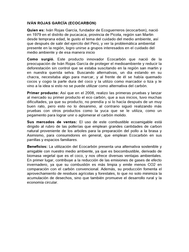 Ecocarbon: Biocombustible Sostenible | PDF