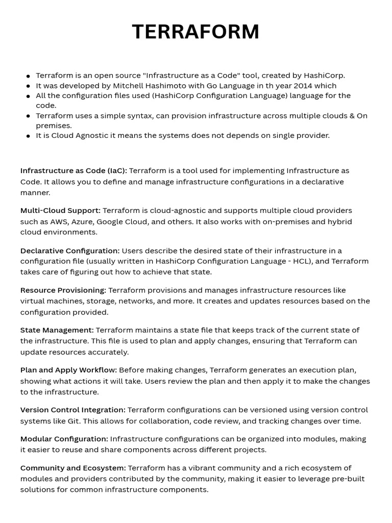 Terraform: Infrastructure as Code Guide | PDF | Version Control ...