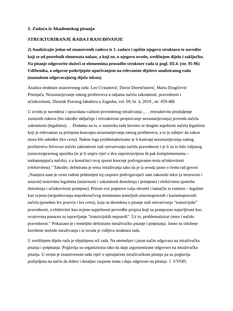 Zadaća Iz Akademskog Pisanja | PDF