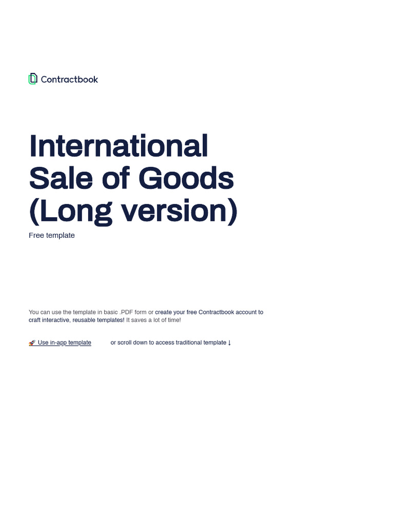 International Sale of Goods Template | PDF | Breach Of Contract ...