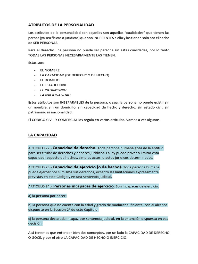 Atributos de La Personalidad | PDF | Guardián legal | Menor (ley)