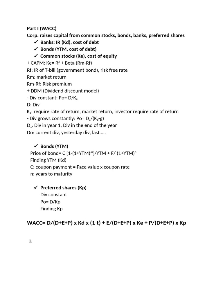 WACC Calculation and Financial Analysis Guide | PDF | Bonds (Finance ...