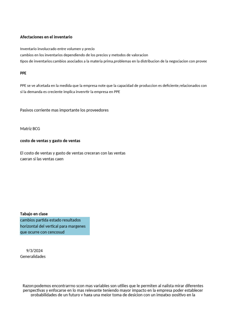 Análisis de Inventarios y Rentabilidad | PDF | Estado de resultados ...