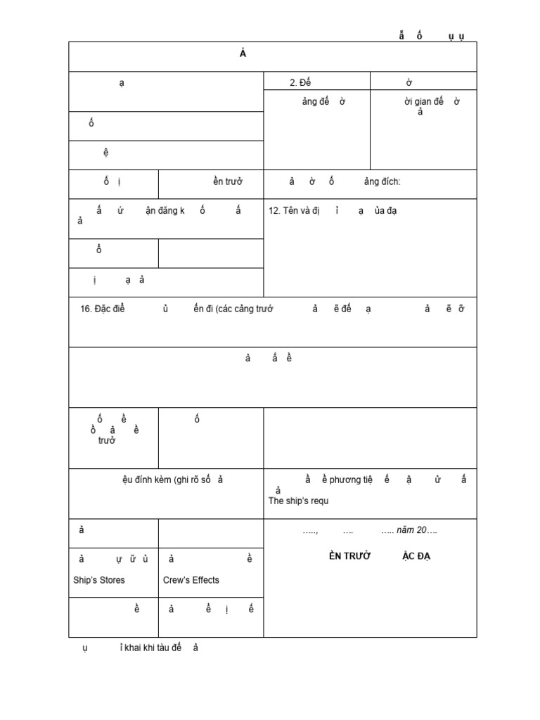 GENERAL DECLERATION TT42 Mau 1 Phu Luc 2 | PDF