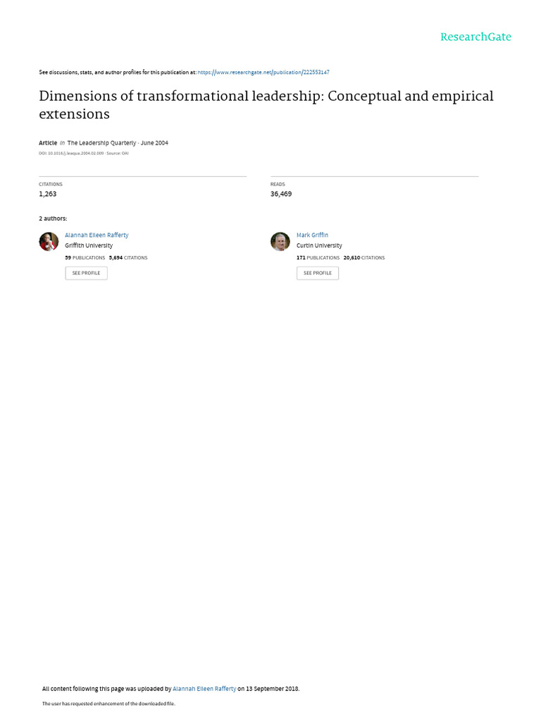 Transformational Leadership Dimensions Explained | PDF | Leadership ...