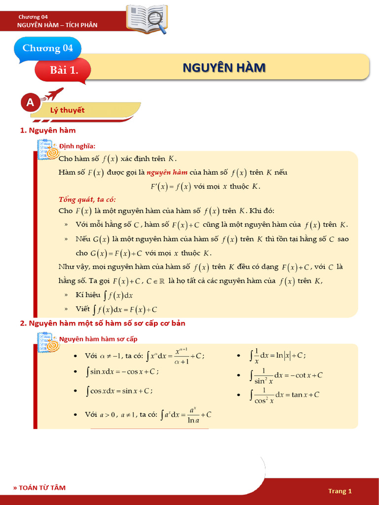 C4-B1-Nguyên Hàm-P1 | PDF
