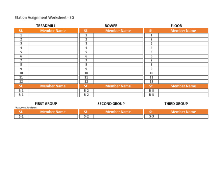 Station Assignment Worksheet for Groups | PDF