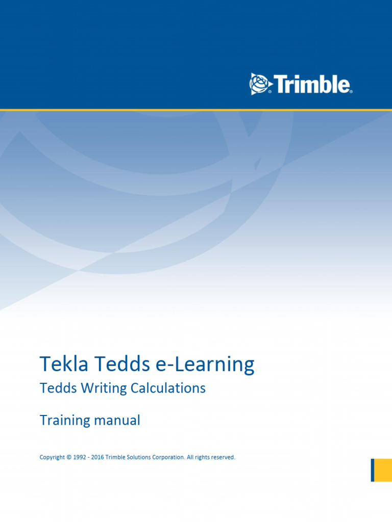 Writing Tedds Calculations - Training Manual | PDF | Microsoft Excel ...