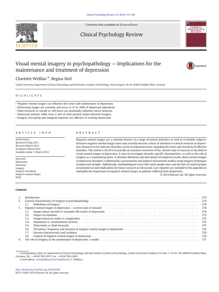 Weßlau, & Steil, 2014. Visual Mental Imagery in Psychopathology ...