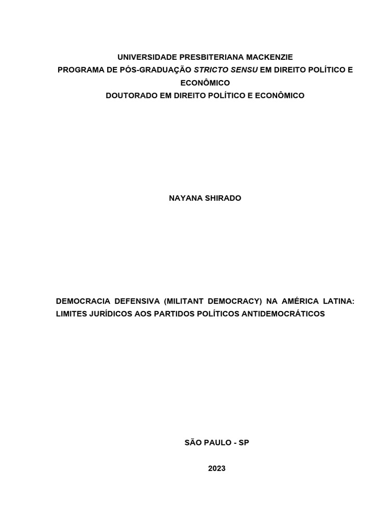 Limites Jurídicos à Democracia na AL | PDF | Democracia | Ideologias ...