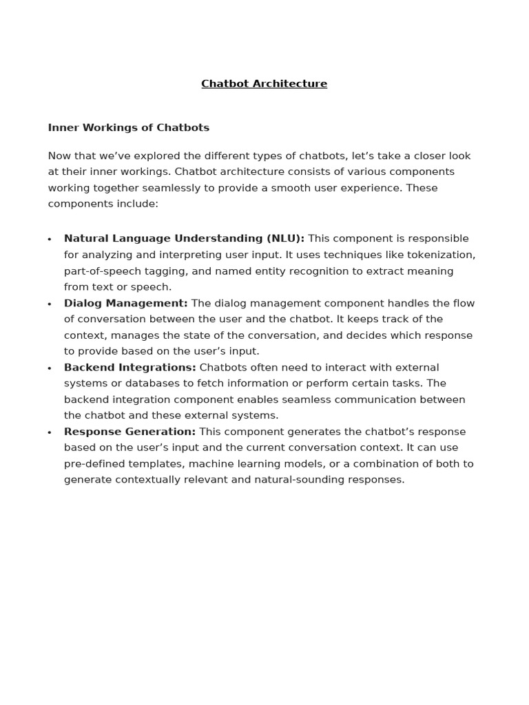 Understanding Chatbot Architecture | PDF | Machine Learning | Deep Learning