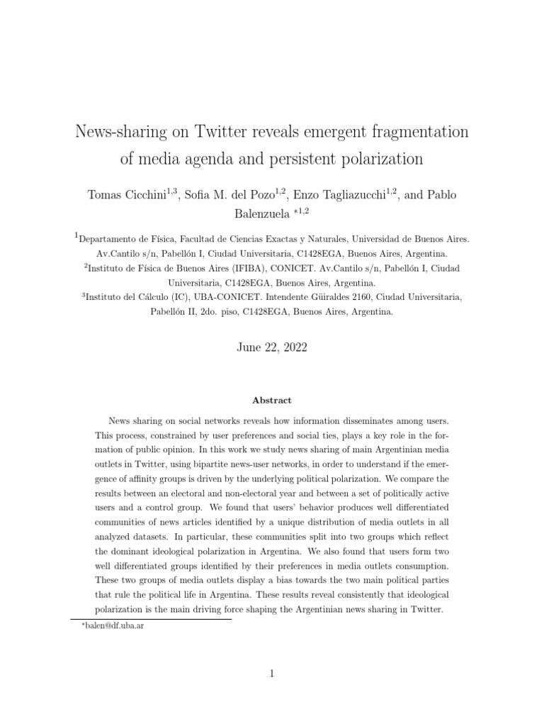 Twitter News Sharing and Polarization | PDF | Matrix (Mathematics)