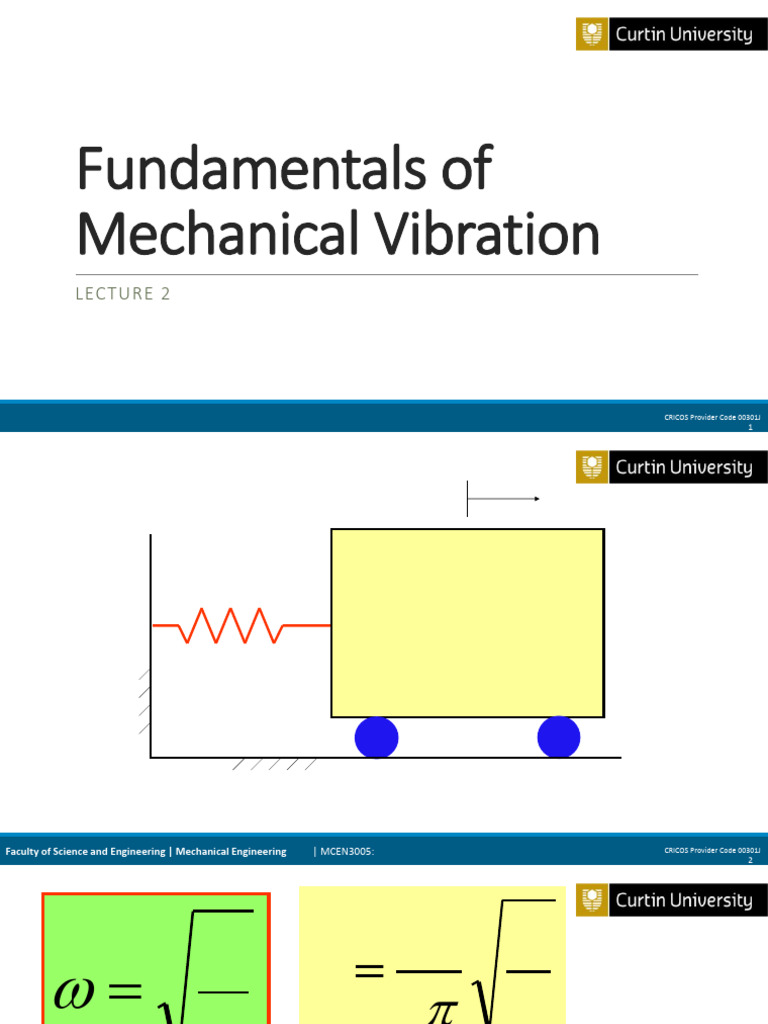 Mechanical Vibration Fundamentals Lecture 2 | PDF | Physics ...