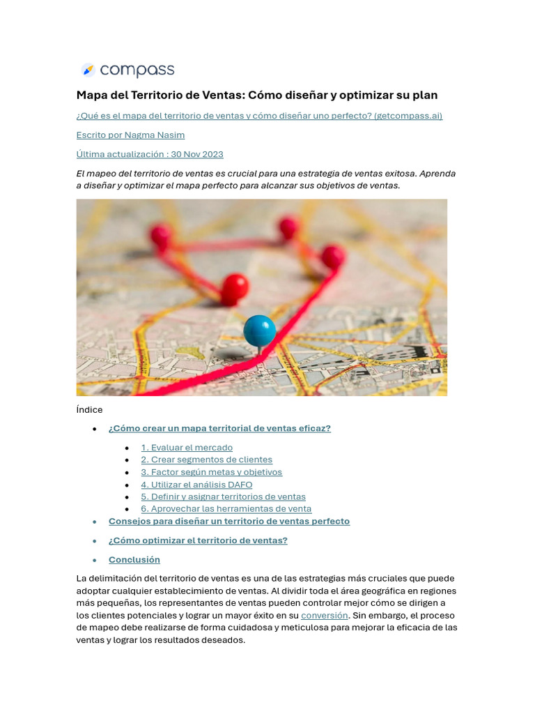 Optimización de Territorios de Ventas | PDF | Análisis FODA | Mercado ...