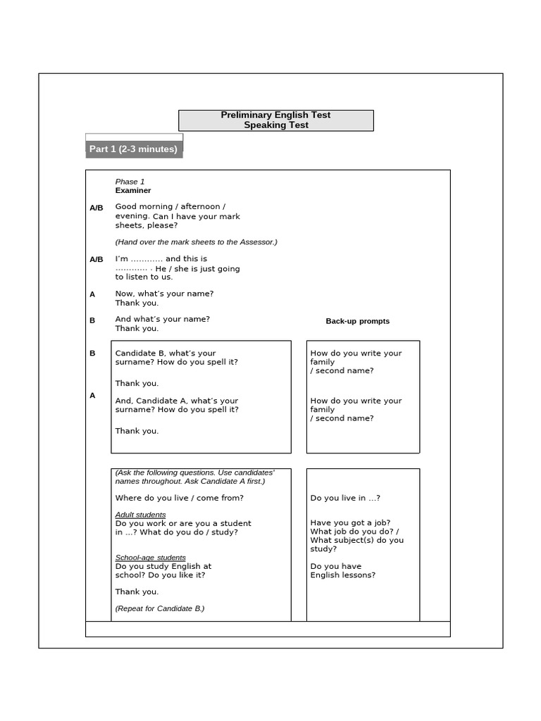 Cambridge English: Preliminary Test Guide | PDF | Qualifications ...