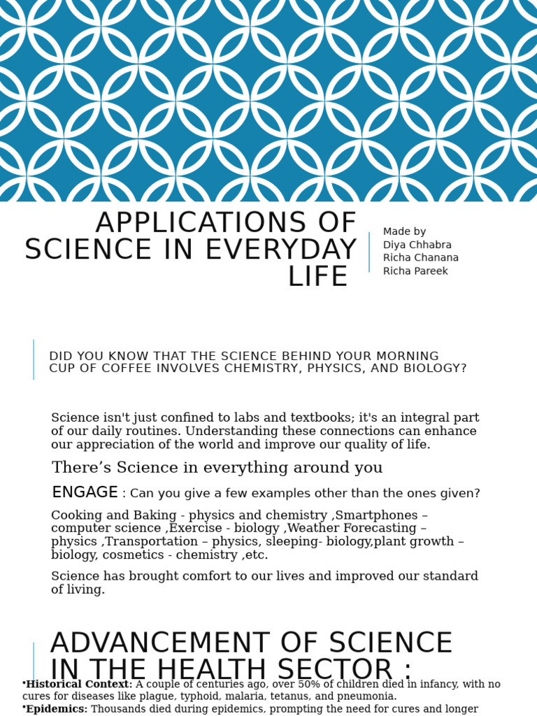Science's Role in Daily Life Applications | PDF | Agriculture ...