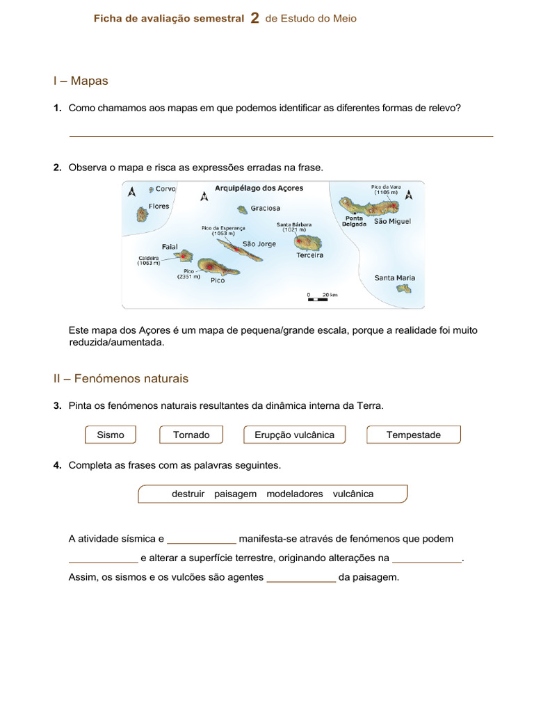 Estudo Do Meio 2 Pdf Vulcão Internet