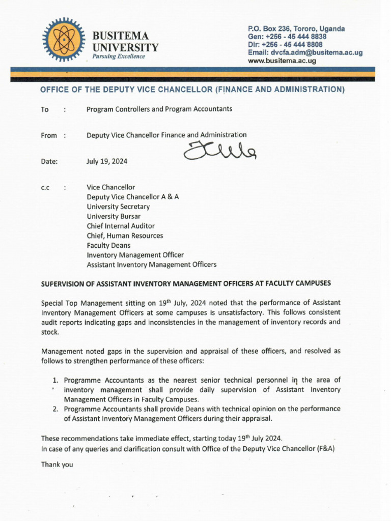 Supervision of Assistant Inventory Management | PDF