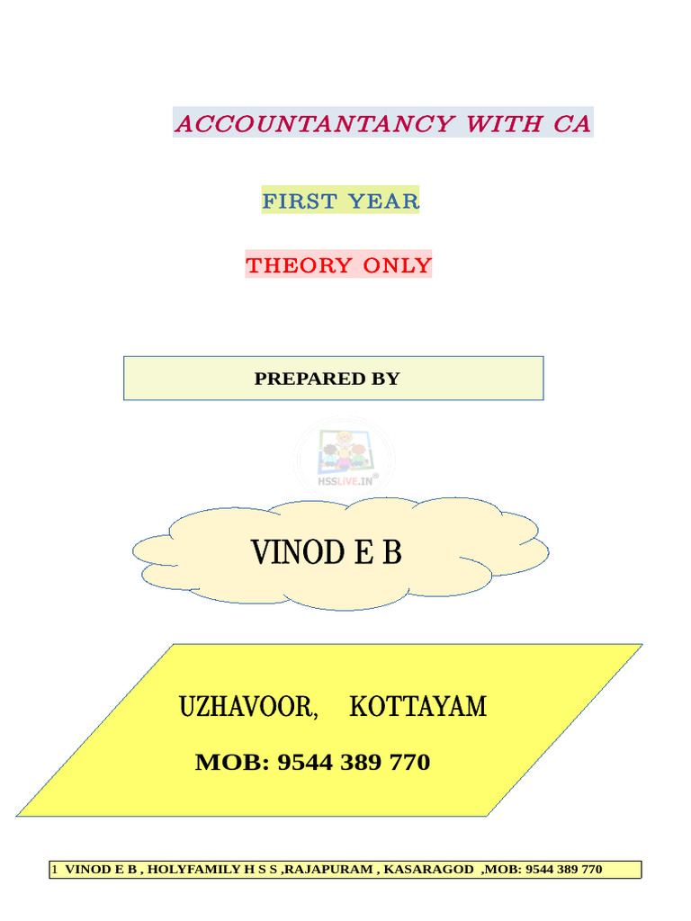Hsslive - FIRST YEAR ACCOUNTANCY THEORY ONLY | PDF | Debits And Credits ...