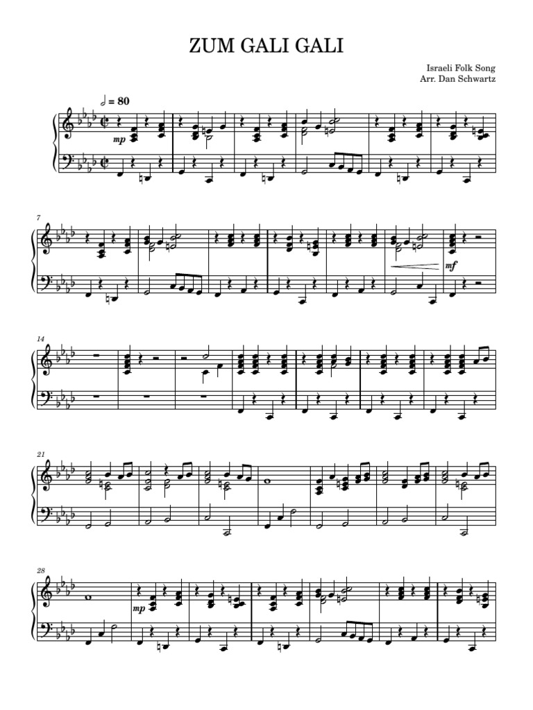 Zum Gali Gali (Piano) | PDF