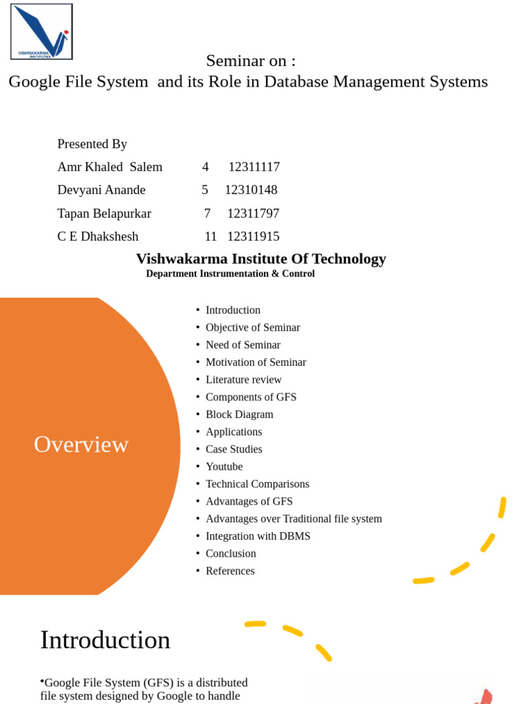 Google File System in DBMS Seminar | PDF | Apache Hadoop | Databases