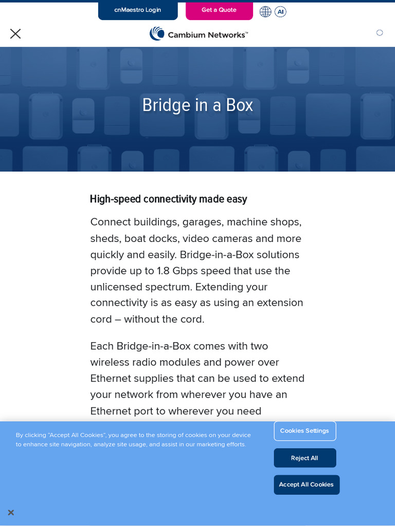 Bridge in A Box - Cambium Networks | PDF | Http Cookie | Computer ...