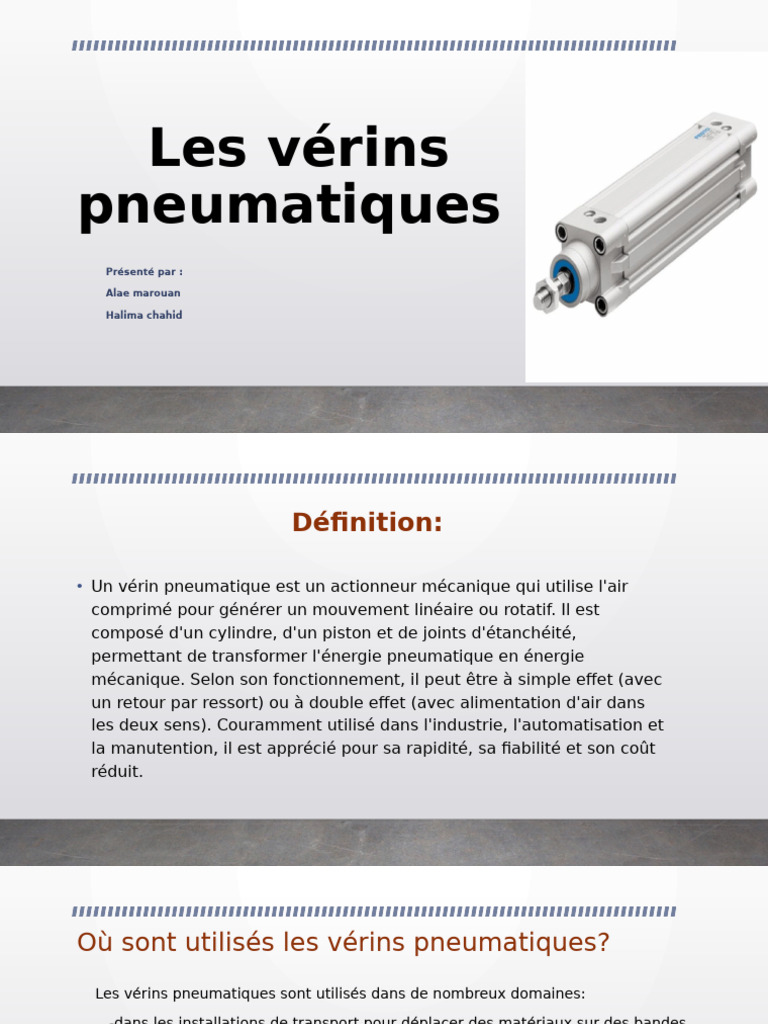 Avantages et types de vérins pneumatiques | PDF | Énergie pneumatique ...