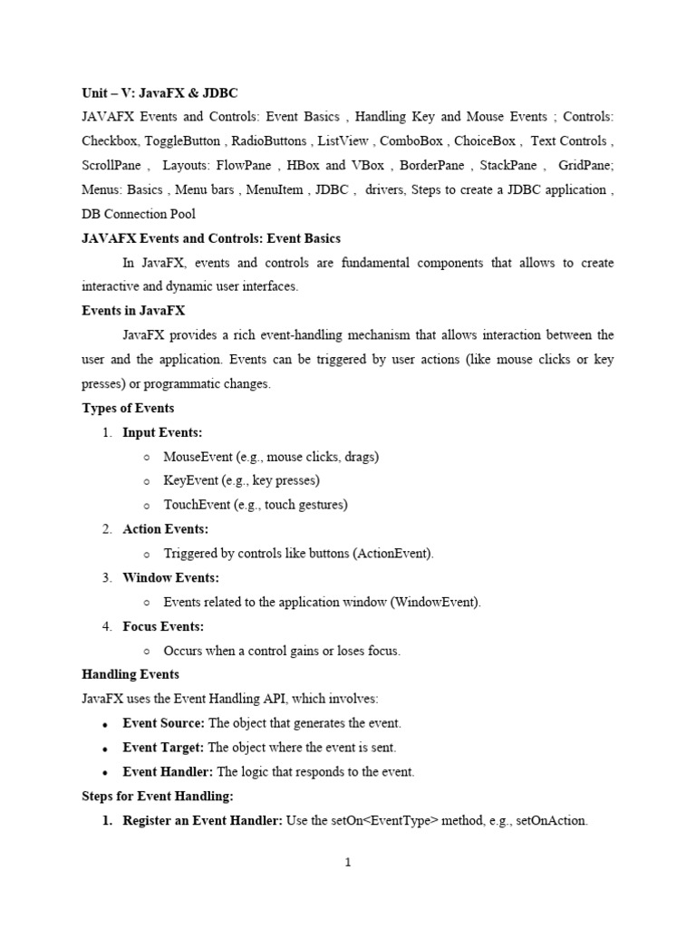JavaFX Controls and Event Handling | PDF | Class (Computer Programming ...