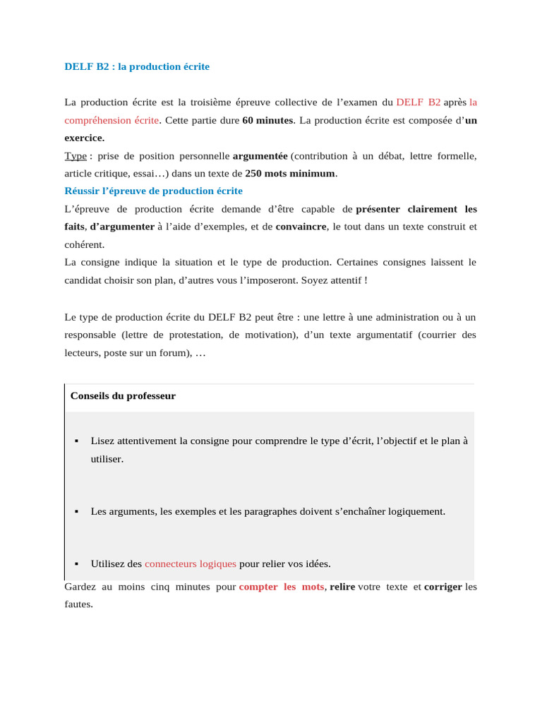 Production écrite DELF B2 : Guide pratique | PDF | Marque | Publicité