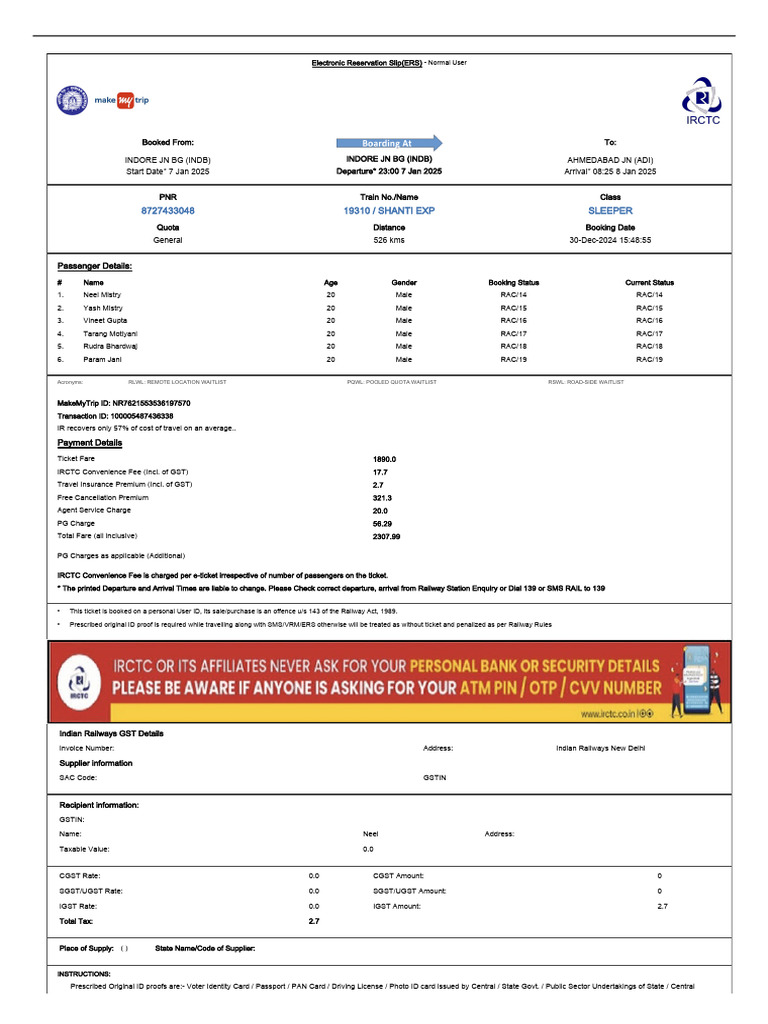 NR 7621553536197570 e Ticket | PDF | Identity Document | Payments
