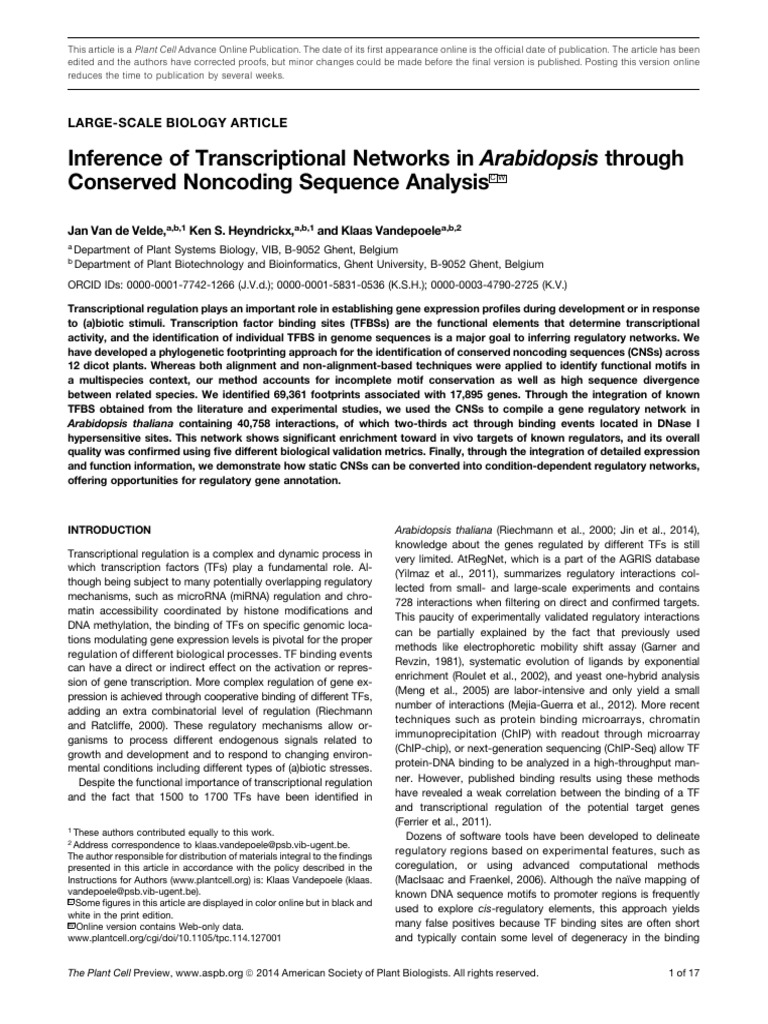 Develde2014 Regulatory Networks | PDF | Regulation Of Gene Expression ...