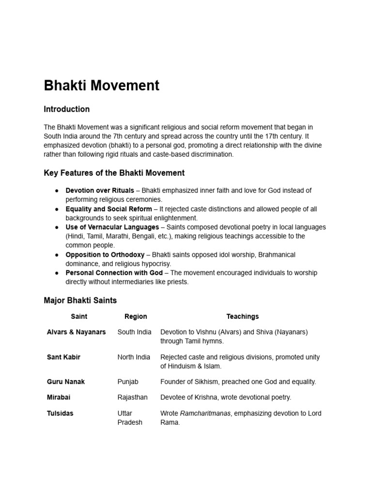 Bhakti Movement | PDF