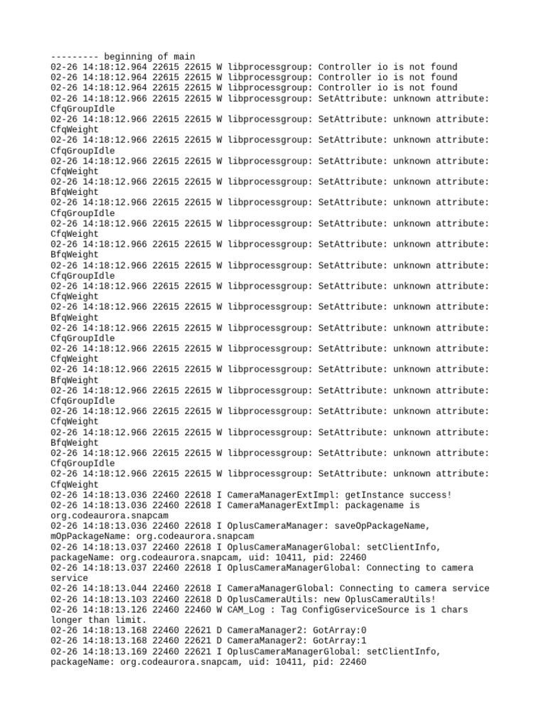 Camera Manager Log Analysis | PDF | Computing Platforms | Software ...