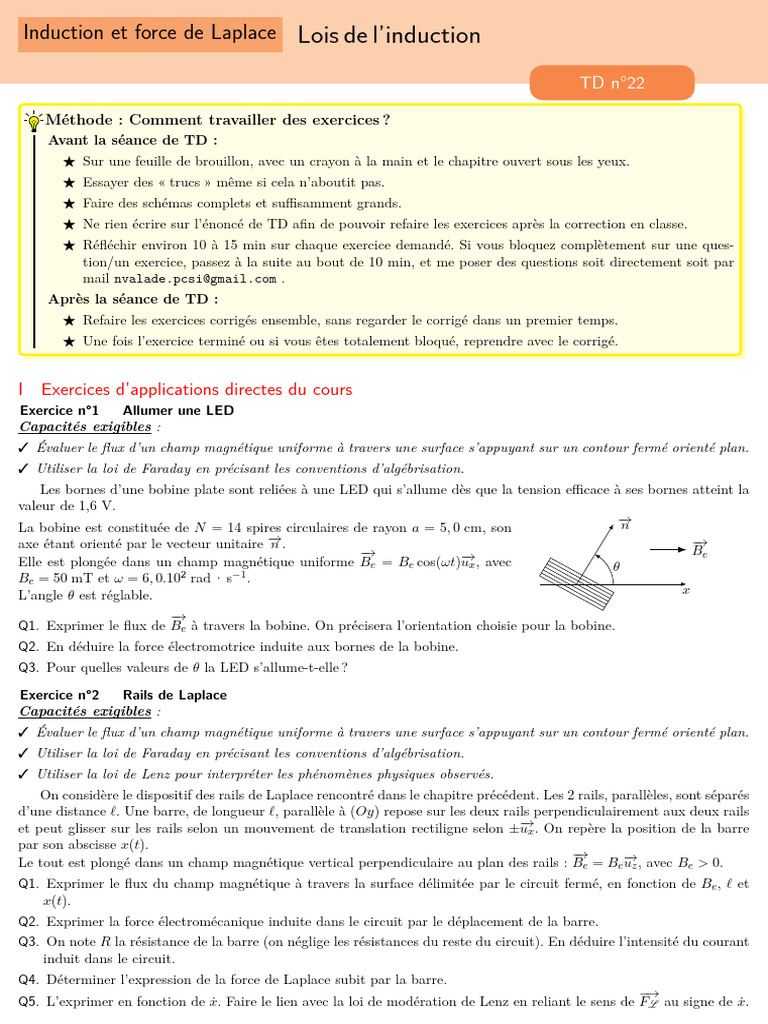 Loi de Lenz et applications pratiques | PDF | Champ magnétique | Rotation
