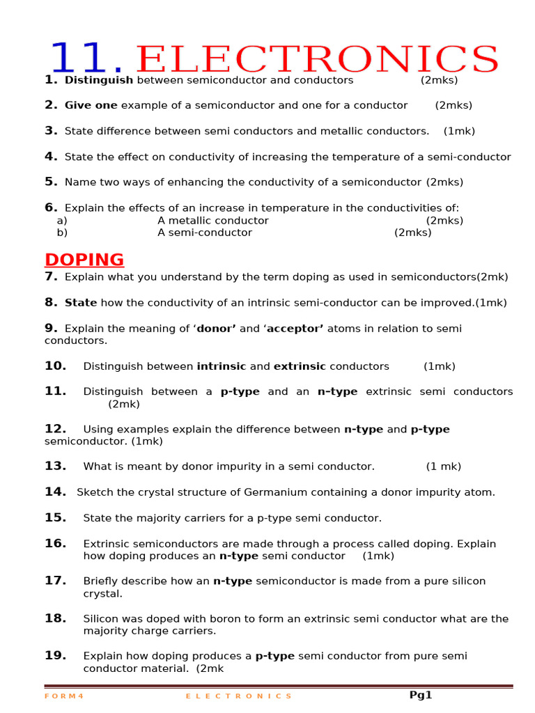 2 0-Electronics | PDF | Semiconductors | Doping (Semiconductor)