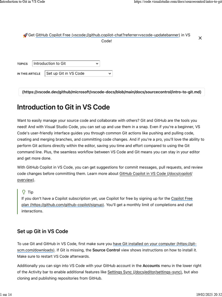 02-Introduction to Git in VS Code | PDF | Version Control | Software ...