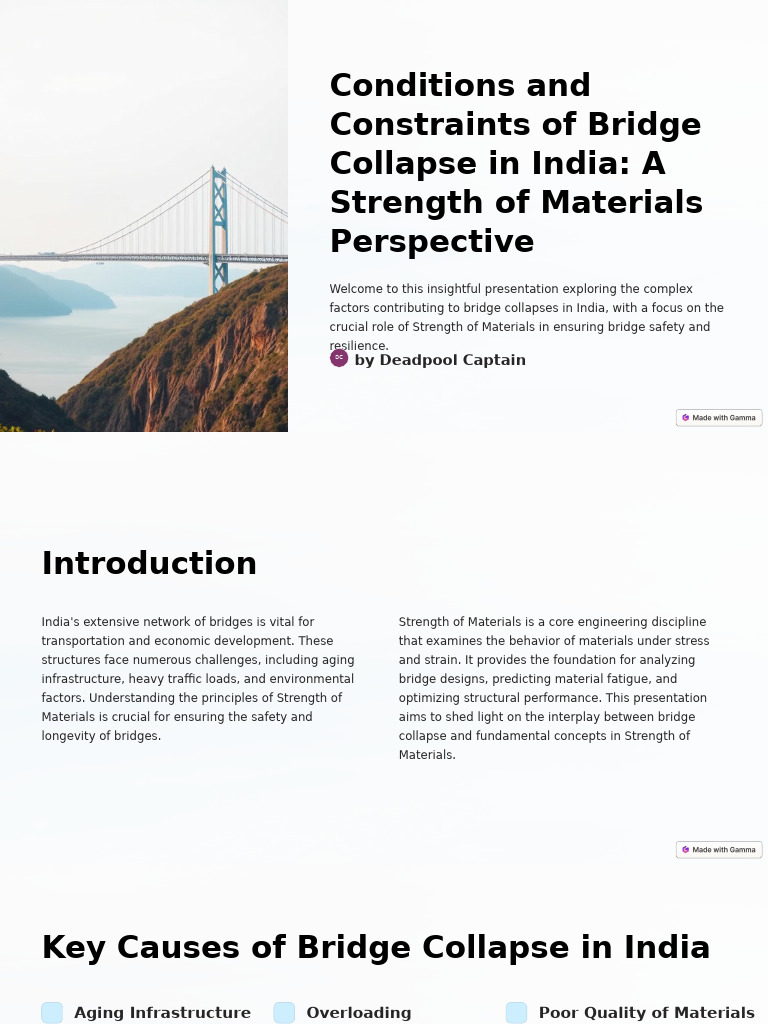 Bridge Collapse Causes in India: Analysis | PDF | Strength Of Materials ...