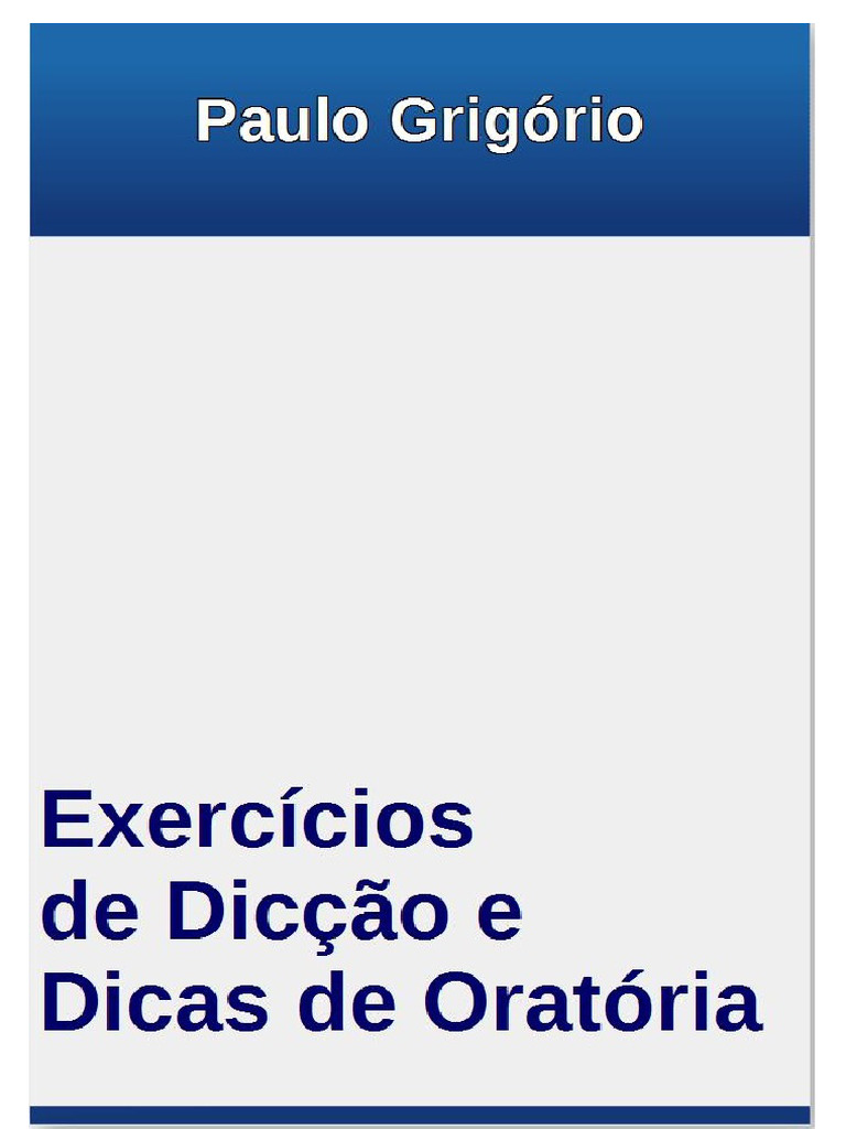 eBook Dicas de Oratória e Exercícios de Dicção | PDF | Voz humana | Canto