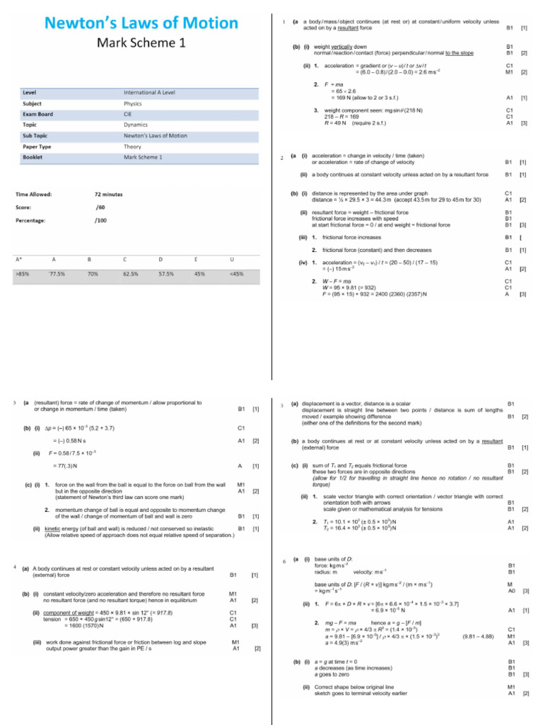 Marking Scheme 1 | PDF