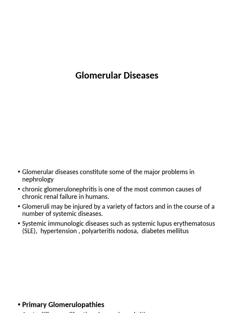 Overview of Glomerular Diseases | PDF | Kidney Disease | Nephrology